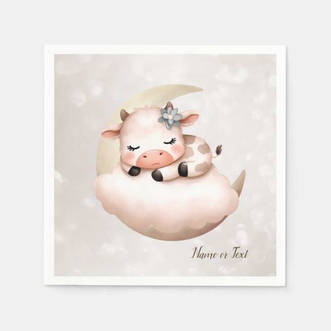 Serviette En Papier Bébé mignon dormant Animaux Beaux (Devant)