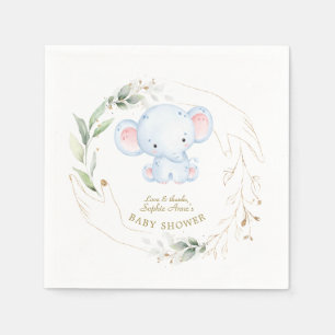Serviette En Papier Bébé mignon Eléphant Jungle Baby shower vert