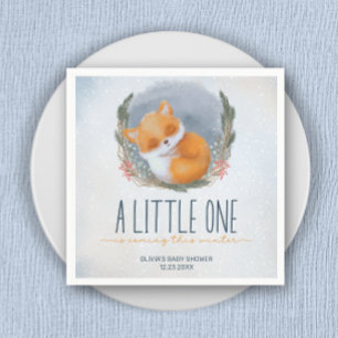 Serviette En Papier Bébé mignon Fox Baby shower hiver neige