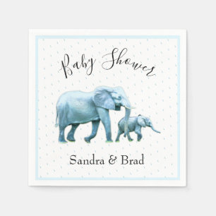 Serviette En Papier Bébé mignon garçon bleu Eléphants Baby shower