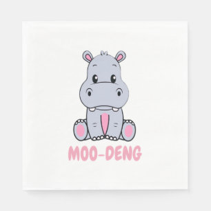 Serviette En Papier Bébé mignon Hippo Moo Deng Bouncy Pig in Thai Hipp
