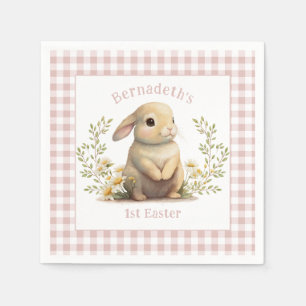 Serviette En Papier Bébé mignon lapin 1ère fête de Pâques