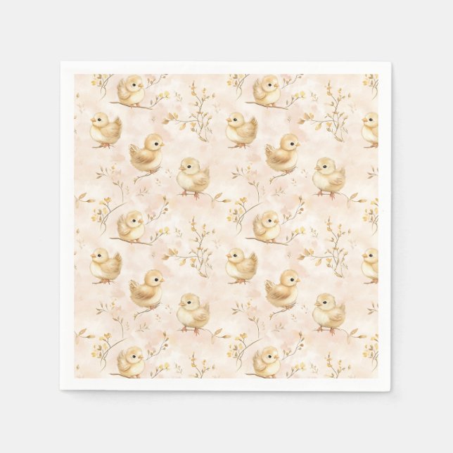 Serviette En Papier Bébé mignon Motif d'aquarelle rose (Devant)
