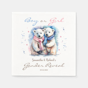 Serviette En Papier Bébé mignon ours garçon ou fille hiver Sexe Révéla