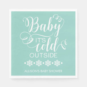 Serviette En Papier Bébé neutre Il fait froid dehors Baby shower Napki