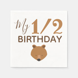 Serviette En Papier Bébé ours Demi-anniversaire