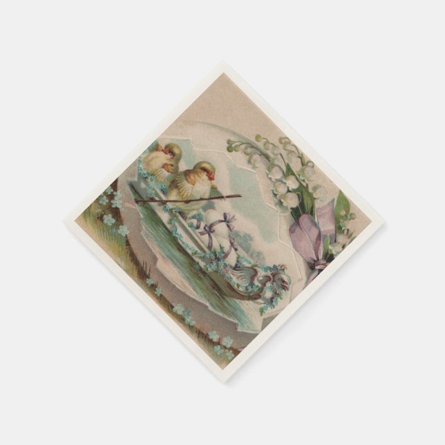 Serviette En Papier Bébé Poussins de Pâques Papier d'aviron serviettes (Coin)