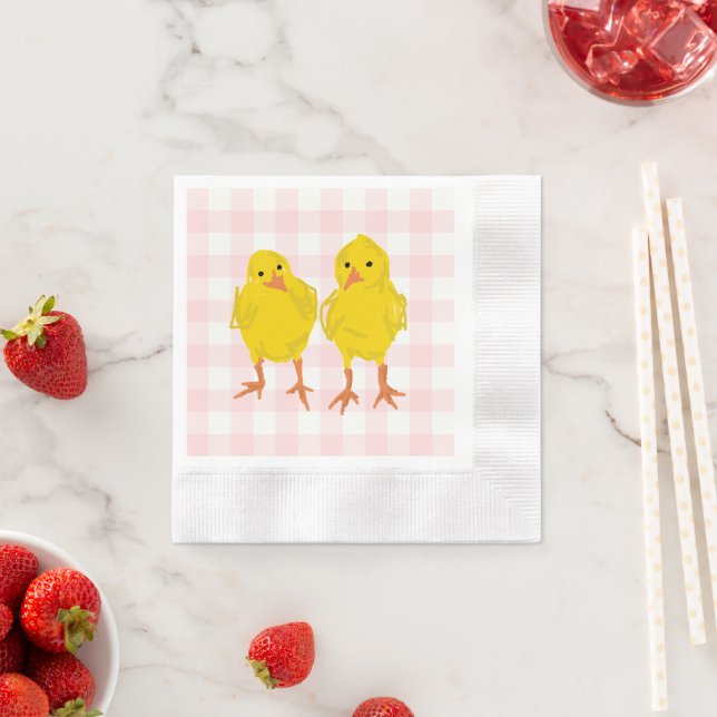 Serviette En Papier Bébé Poussins Peinture Pâques Peeps (En situation)