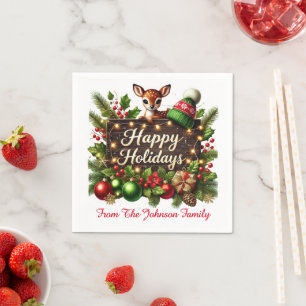 Serviette En Papier Bébé Renne Joyeuses Fêtes