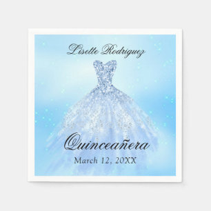 Serviette En Papier Bébé Robe Bleue Quinceanera Personnalisé