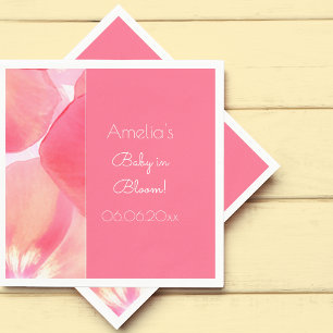Serviette En Papier Bébé rose en fleurs dans le Baby shower en fleurs