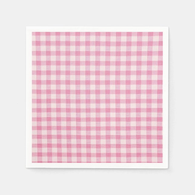 Serviette En Papier Bébé rose En vichy Motif (Devant)
