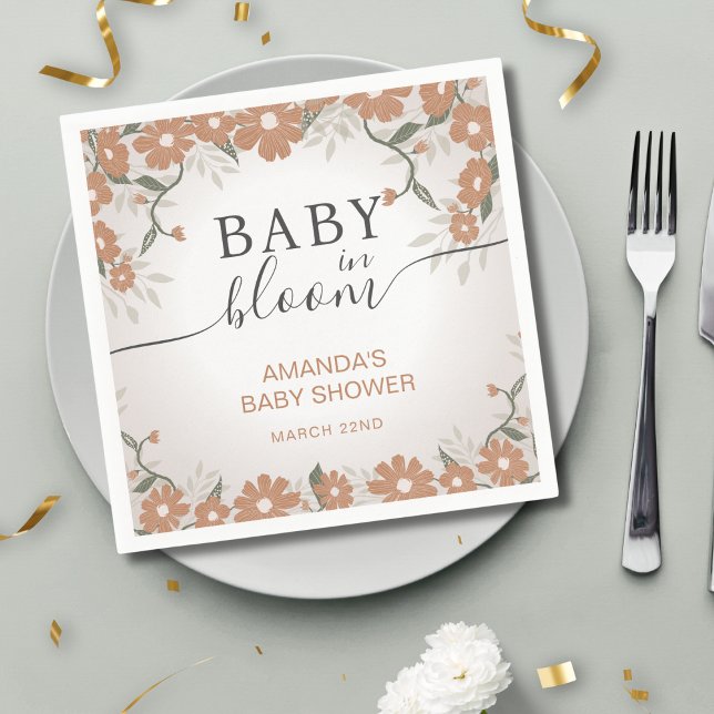 Serviette En Papier Bébé rustique en Fleurs Fleurs Fleurs Fleurs Faisy (Créateur téléchargé)