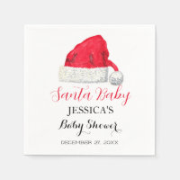 Bébé Santa Fête de douche Rouge Mignon simple Merc