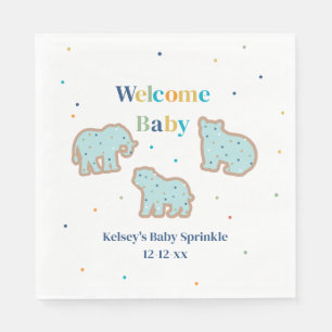Serviette En Papier Bébé Saupoudrer Animaux Cookies Baby shower garçon