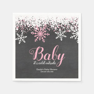Serviette En Papier Bébé son froid dehors neige hiver Baby shower fill