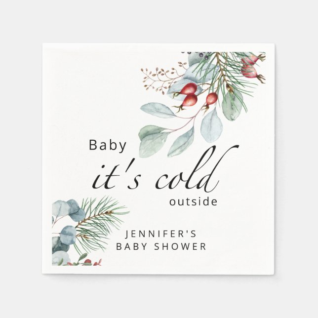 Serviette En Papier Bébé son froid dehors serviettes de baby shower (Devant)