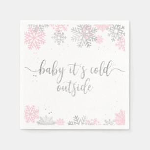 Serviette En Papier Bébé son froid en dehors de l'hiver Flocon de neig
