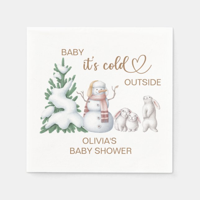 Serviette En Papier Bébé son rhume dehors. Baby shower (Devant)