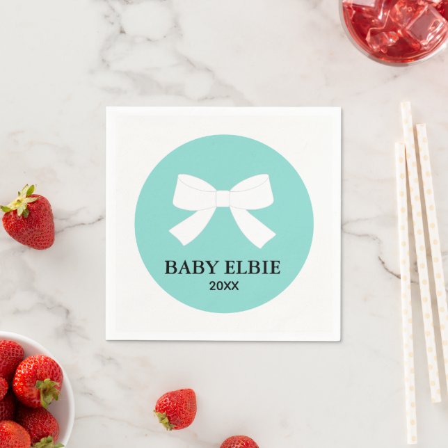 Serviette En Papier BÉBÉ Turquoise Blue Sprinkine Douche Party (En situation)