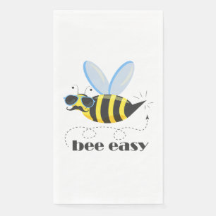 Serviette En Papier Bee caractère avec mustache lunettes de soleil Bee