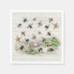 Serviette En Papier Bee Honey Travailleur Queen Bees Antique