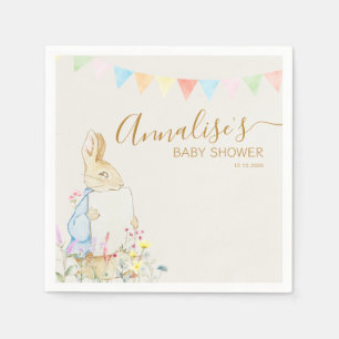 Serviette En Papier Beige Beatrix Potter Pierre le Baby shower Rabbit