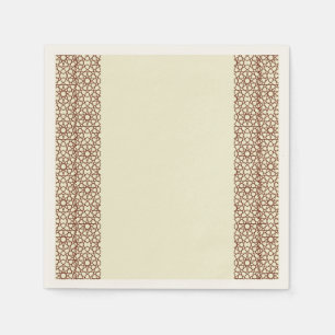 Serviette En Papier Beige Brown Russe islamique géométrique Frontière 