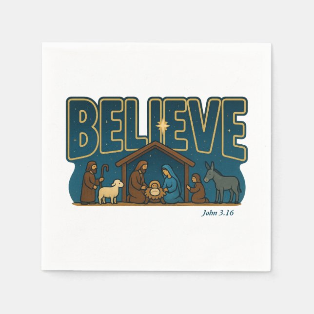 Serviette En Papier Believe Nativity (Devant)