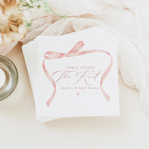 Serviette En Papier BELLA Blush Bow Elle Attache le Nœud Réception de 