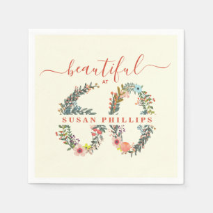 Serviette En Papier Belle à 60 Anniversaire de fête serviettes