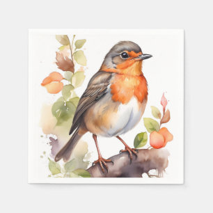 Serviette En Papier Belle aquarelle américaine Robin Bird