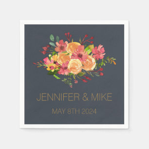 Serviette En Papier Belle aquarelle fleurs design