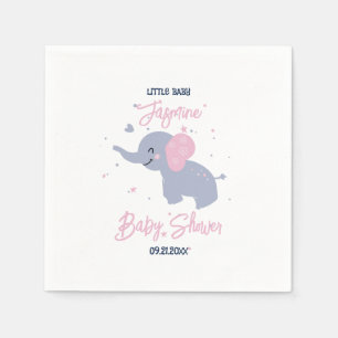 Serviette En Papier Belle bande dessinée éléphants motif sur bleu mari