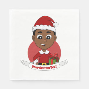 Serviette En Papier Belle caricature de Noël garçon Napkins