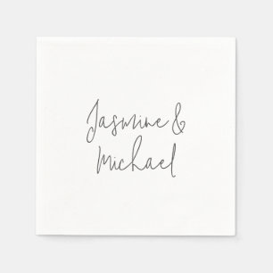 Serviette En Papier Belle Chic Calligraphie Couple Noms