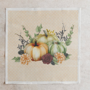 Serviette En Papier Belle Citrouille Automne Thanksgiving Aquarelle