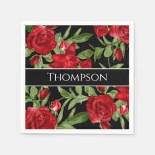 Serviette En Papier Belle coutume rouge et noire