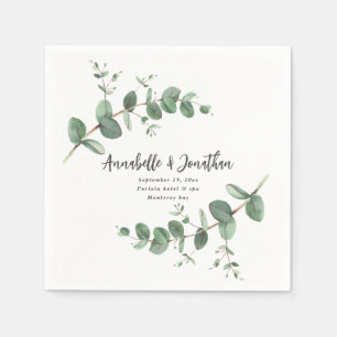 Serviette En Papier Belle délicate mariage feuillage d'eucalyptus