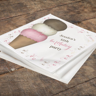Serviette En Papier Belle fête d'anniversaire Whimssical Glace Cream C
