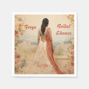 Serviette En Papier Belle fille en Sari Personnalisée