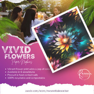 Serviette En Papier Belle Fleurs Vivid Papier Napkin