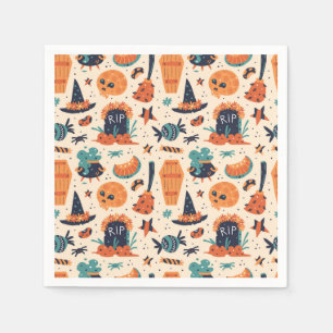 Serviette En Papier Belle Halloween Gravestone & Cauldrons