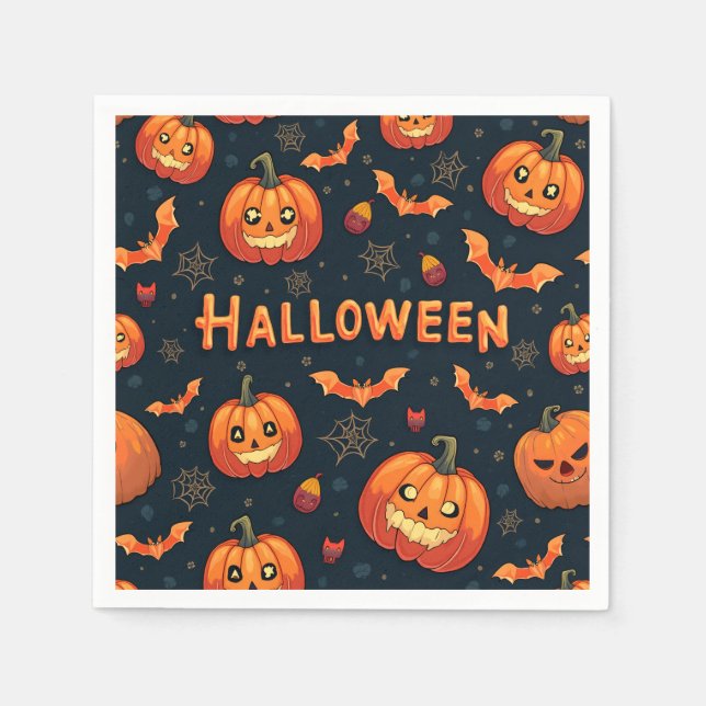 Serviette En Papier Belle Halloween Motif Party Napkin (Devant)