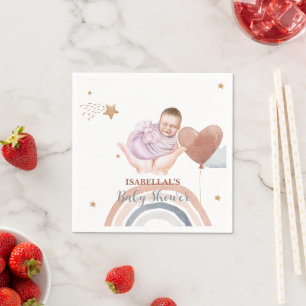 Serviette En Papier Belle lune étoile baby shower enfants afro-américa