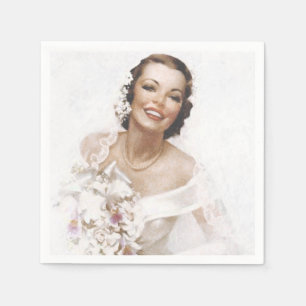 Serviette En Papier Belle Mariée Vintage