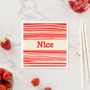 Serviette En Papier Belle menthe rouge Bonbon Marbré Stripes