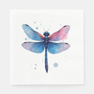 Serviette En Papier Belle Nature Motif Graphique Coloré Libellule