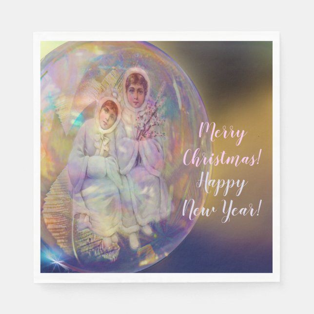 Serviette En Papier Belle Noël Joy Awesome Élégante Fête (Devant)