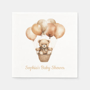 Serviette En Papier Belle Ours avec Ballons Baby shower Papier Napkin